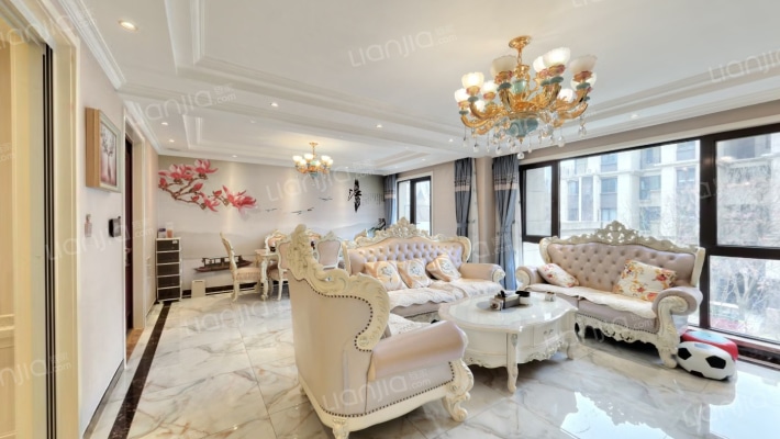 出售鸿坤理想湾精装洋房南北通透采光无遮挡-客厅