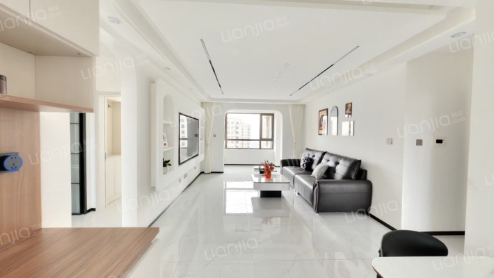 南北通透3居全明格局，百米楼间距。-客厅