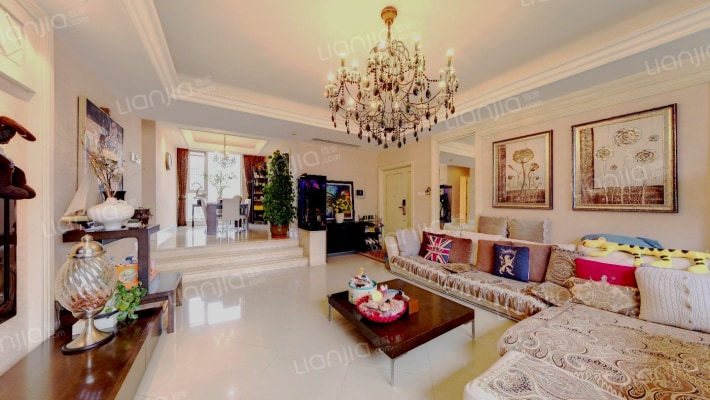 版式通透户型，住家精装修，居家舒适，可看棕榈泉！-客厅