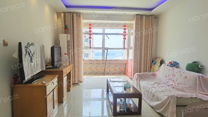 水岸花城小区精装修两居室，全阳户型，大社区集体供暖-客厅