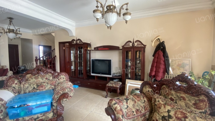 市区精装修的独栋别墅，带大院子，小区位置好-客厅