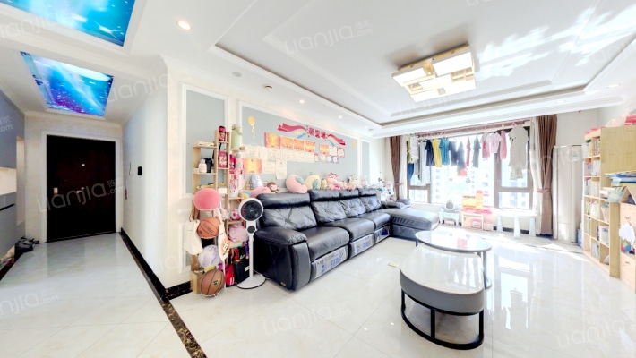 精装修 H户型 2卫 西边户 满二 高楼层 看房方便-客厅