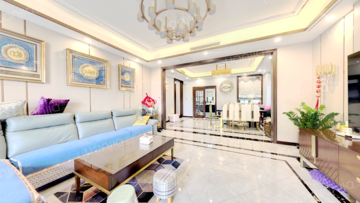 涿州高铁东站旁 精品下叠拼 带前后大花园及多功能客厅-客厅