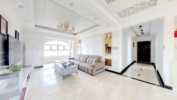 香邑溪谷玫瑰园，南北通透三居室，精装修拎包入-客厅