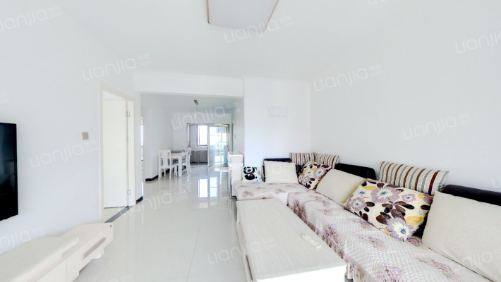 天地新城 南北通透 全明大两居 精装修 满二 高楼层-客厅