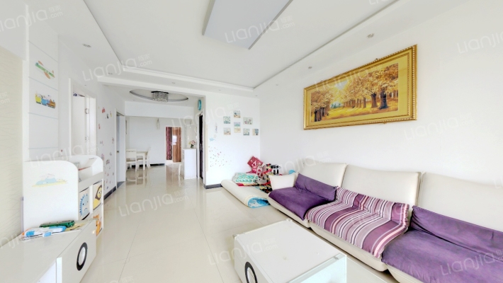 精装南北通透三室双卫，视野宽阔，中间层全天采光-客厅