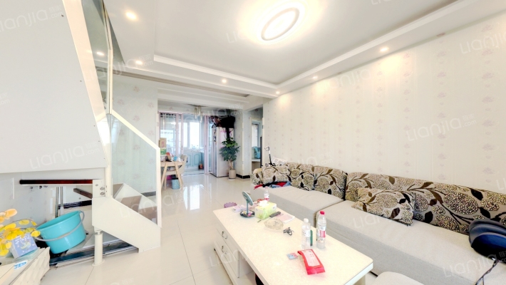 南北通透三居室带阁楼 精装 花园社区 德信公园-客厅