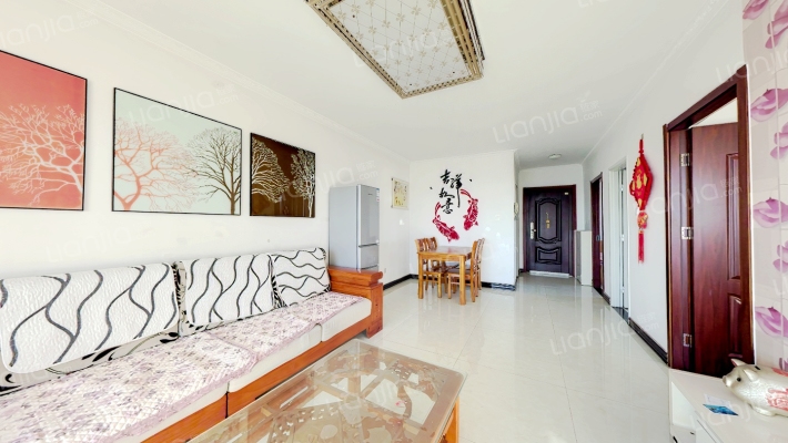 翡翠城全阳两居精装修，凤凰层，采光无遮挡70年大产权-客厅