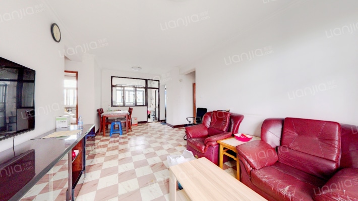 ：建厂局单位房，公摊小，南北两居，位置好-客厅