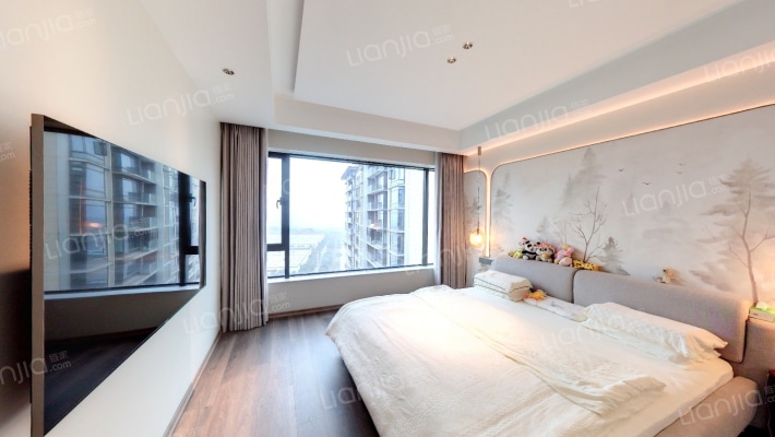 龙湖高品质大平层，两梯两户版式通透，住家新中式装修-卧室B