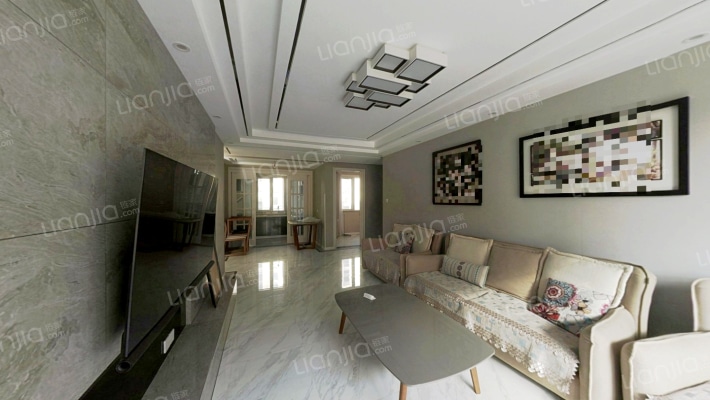 南北通透三居，精装修自住标准。楼层好。-客厅