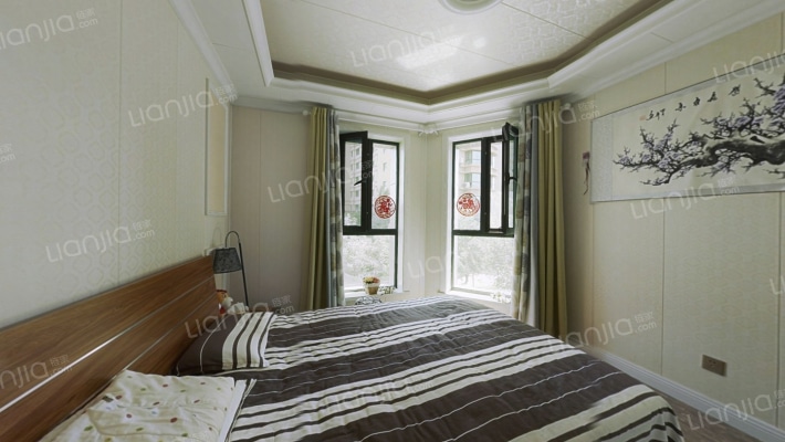 居家大户型宽敞明亮客厅卧室都有窗，利于室内通风-卧室A