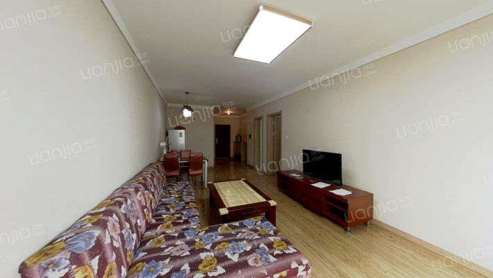 鸿坤全阳三居室  精装修   中间楼层   采光充足-客厅