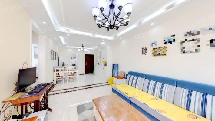 鸿坤D户型   精装修    全明格局    中间楼层-客厅