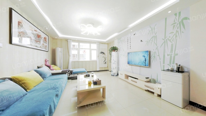 朝阳路华泰豪庭南向精装修三居房本满二出售-客厅