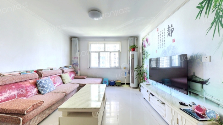 此房是电梯房南北通透两居房本满二税费低-客厅