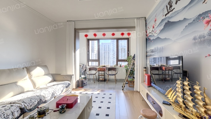 樾府国际 精装大三居 三叶草户型 中高楼层 一站西三环-客厅