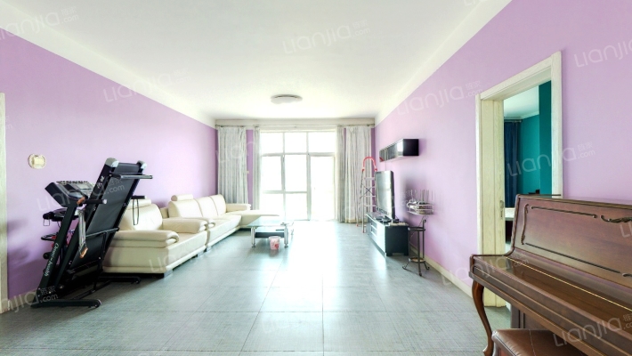 燕赵花园，南北通透大三居，直接看花园，中间楼层-客厅