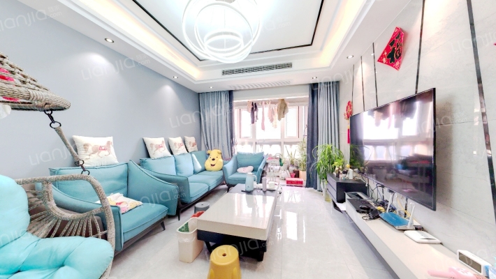 中南锦苑95平两房两卫户型 精装修 全天采光-客厅