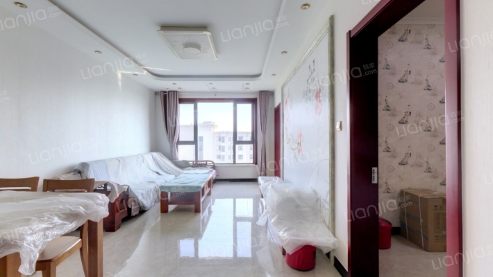 鸿坤理想湾北区朝阳小三居，采光好，视野好-客厅