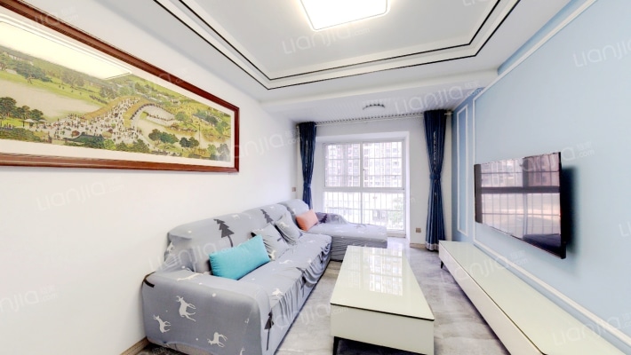 银泰城精装两室小户型家具齐全出行便利装修保持好-客厅
