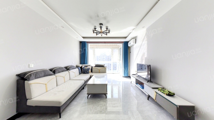 北京理想城精装两居，全南户型，中间楼层采光无遮挡-客厅