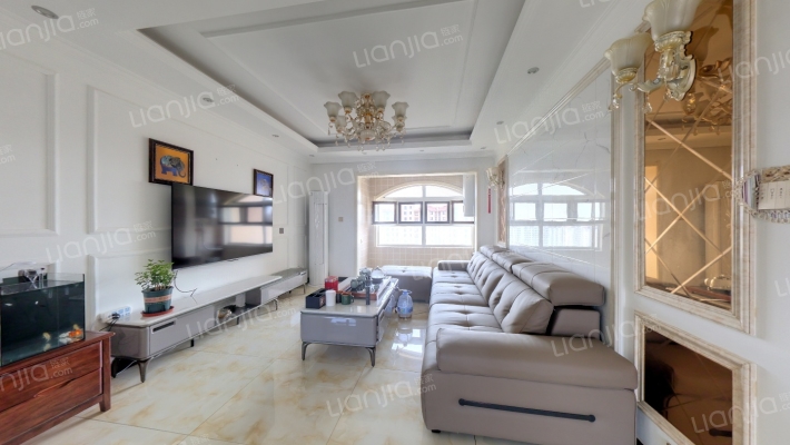 香邑溪谷玫瑰园，南北通透三居室，精装修拎包入-客厅