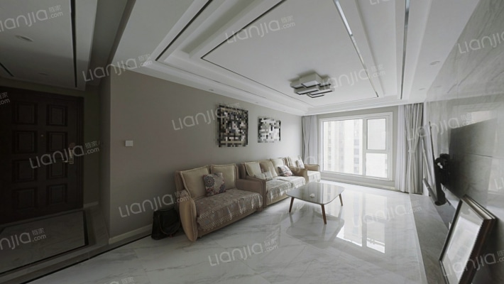 南北通透三居，精装修自住标准。楼层好。-客厅