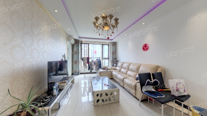 鸿坤理想湾全阳三居室，采光视野好，楼栋位置好-客厅