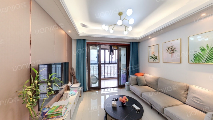 锦尚名苑经典两房开发商精装小区优美配套齐全户型方正-客厅