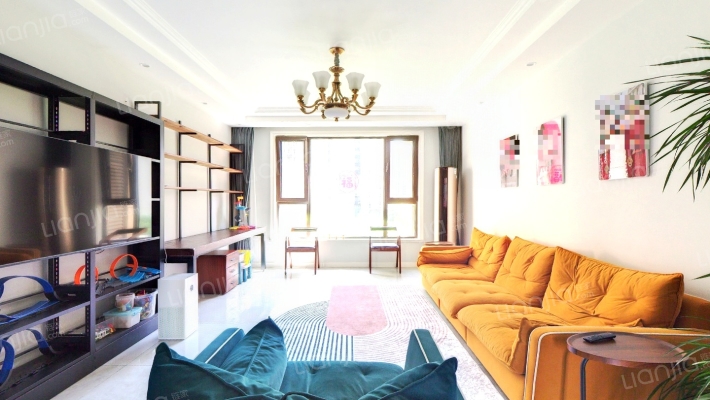 鸿坤理想湾 精装修H户型  拎包入住 装修风格好-客厅