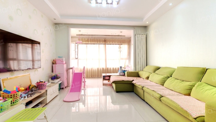 物探局平安D区 集中供暖 精装三居室 拎包入住-客厅