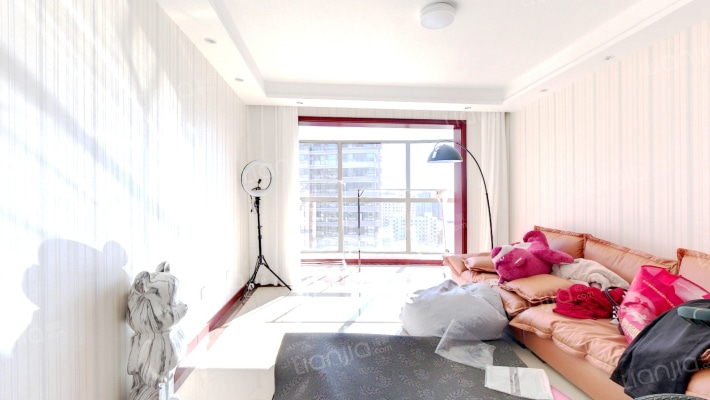 御景园全南两居，精装修，高楼层，采光好。-客厅