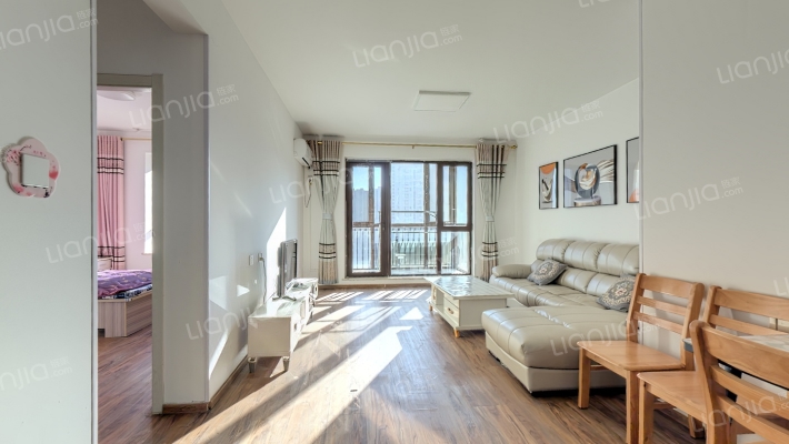 鸿坤理想湾洋房一梯两户，南北通透。-客厅