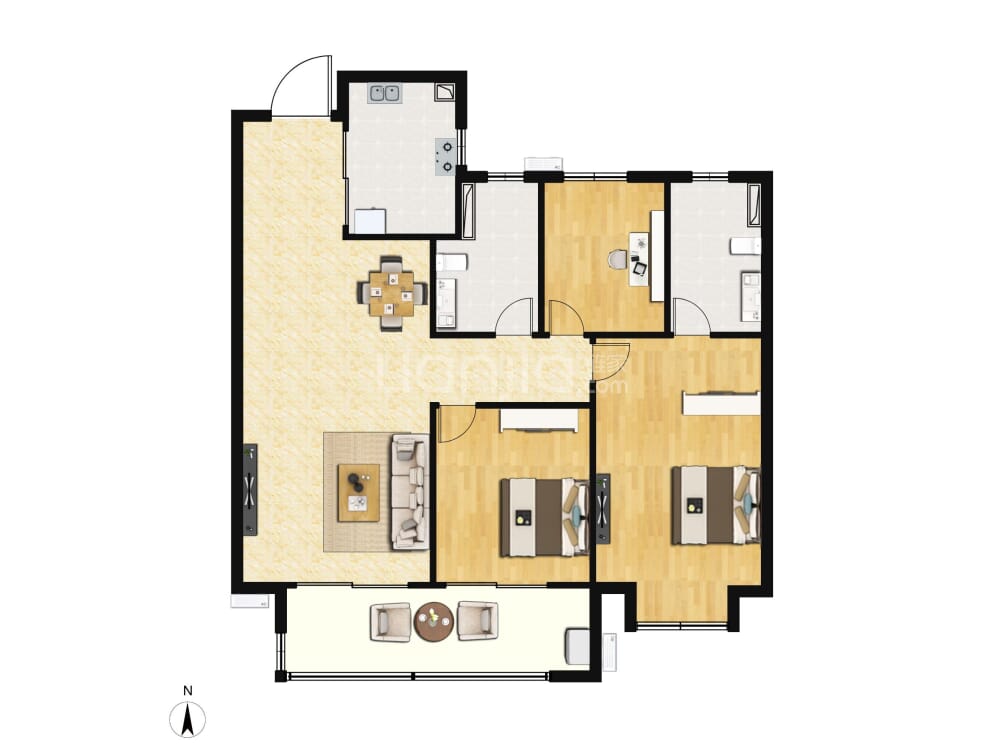 世外旭辉城户型图(链家网)