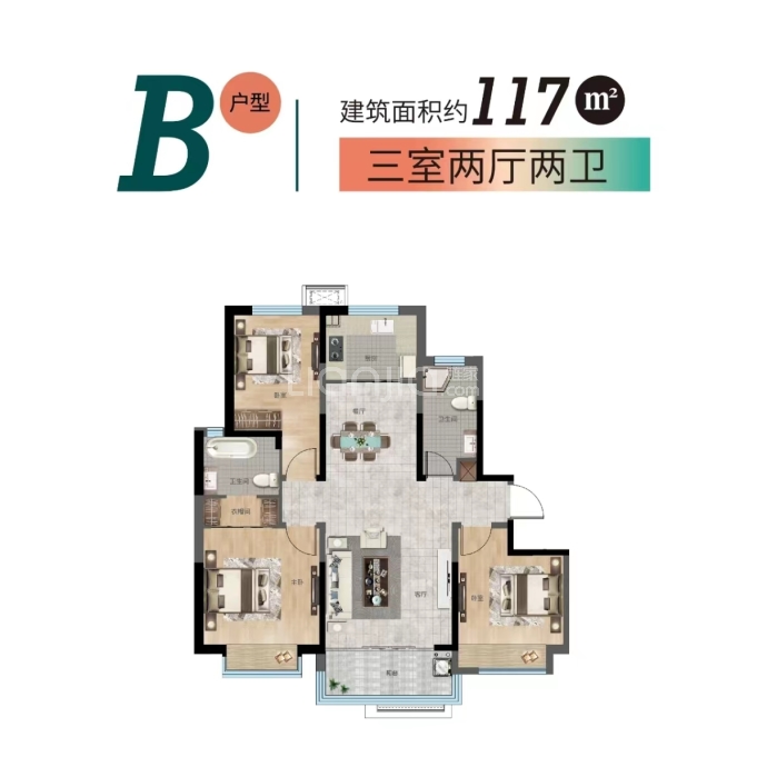 山钢锦程园--建面 117m²