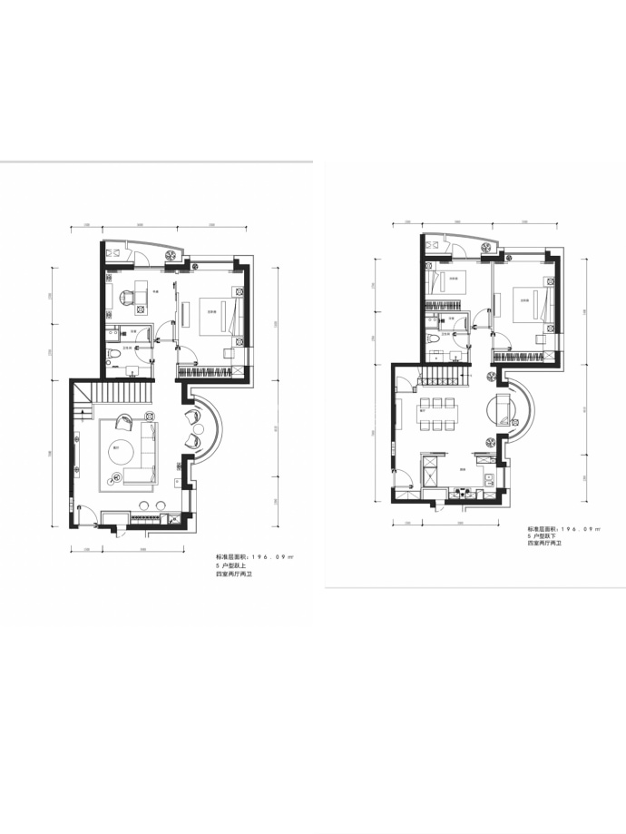 一瓶八斗--建面 196.09m²