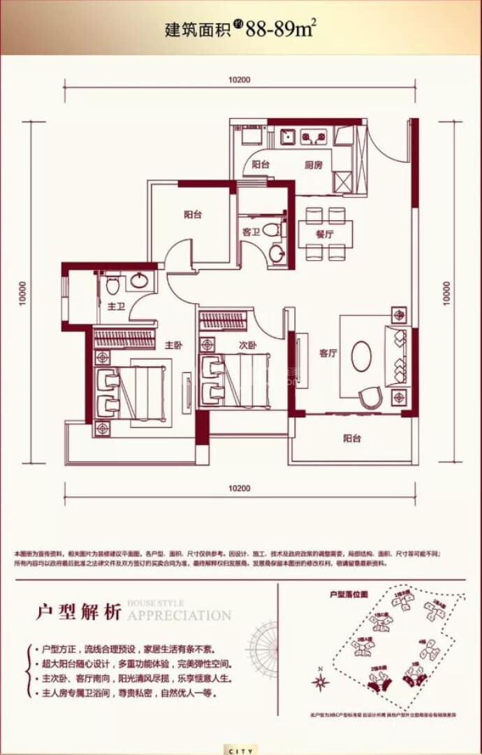 颐安·都会中央3期--建面 88m²