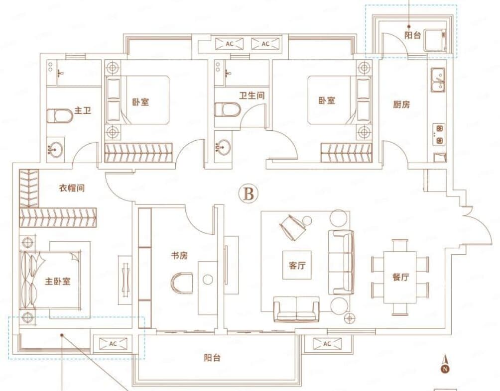 北辰中央公园户型图(链家网)