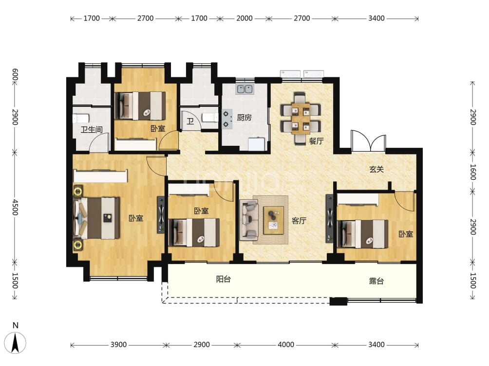 华侨城红坊/右岸户型图(链家网)
