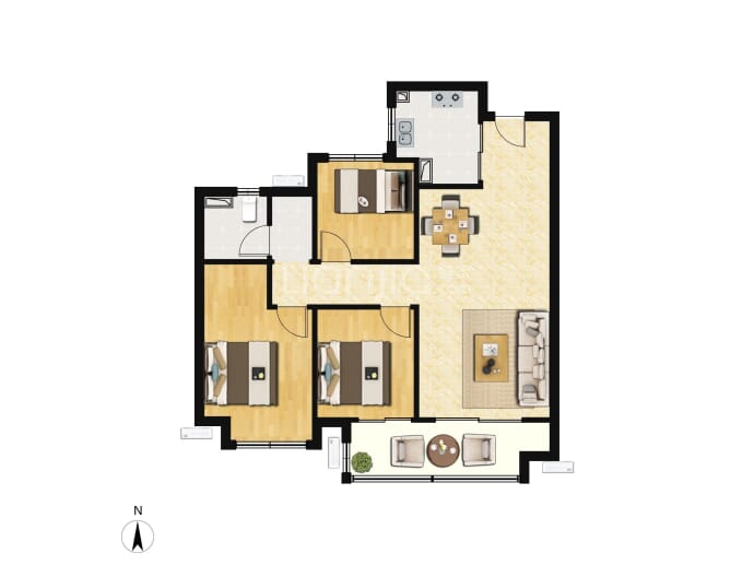 富力绿都中央公园--建面 98m²