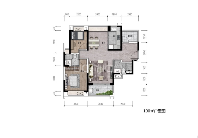 雅居乐花园--建面 100m²