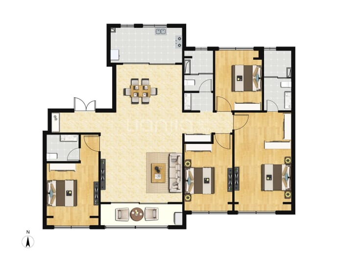 陆家嘴锦绣云澜--建面 168m²