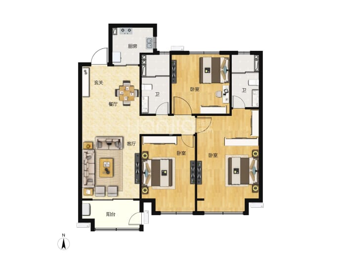 保利天珺--建面 115m²