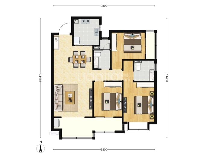 大华公园天下--建面 122.08m²