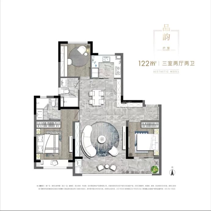 美的新希望昆仑一品--建面 122m²