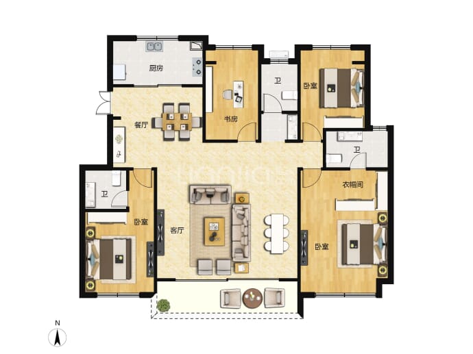 中锐星公元--建面 165m²