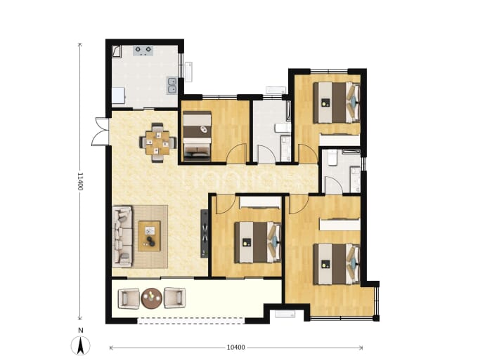 信达雁熙云著--建面 129m²