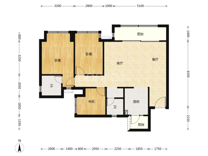 保利和光尘樾--套内 79.9m²