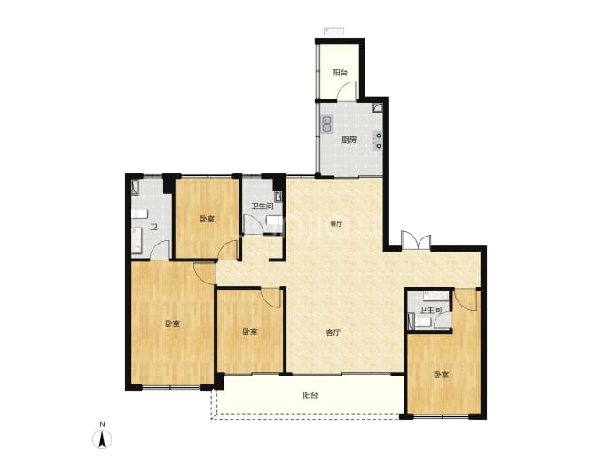 鸿荣源·珈誉玖玺4室2厅3卫户型图